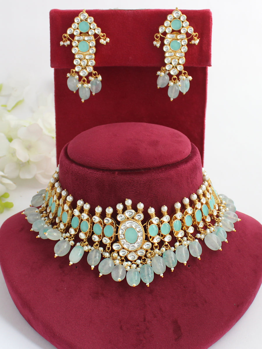 Yukta Necklace Set-Aqua