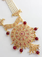 Saida Necklace Set-Maroon