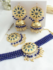 Gurleen Necklace Set-Blue