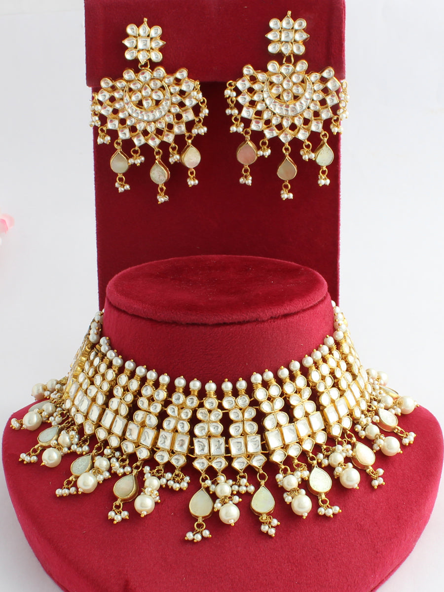 Gautami Necklace Set-Pearl