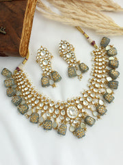 Vipasha Necklace Set-Grey