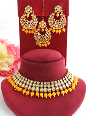 Aashi Necklace Set-Yellow