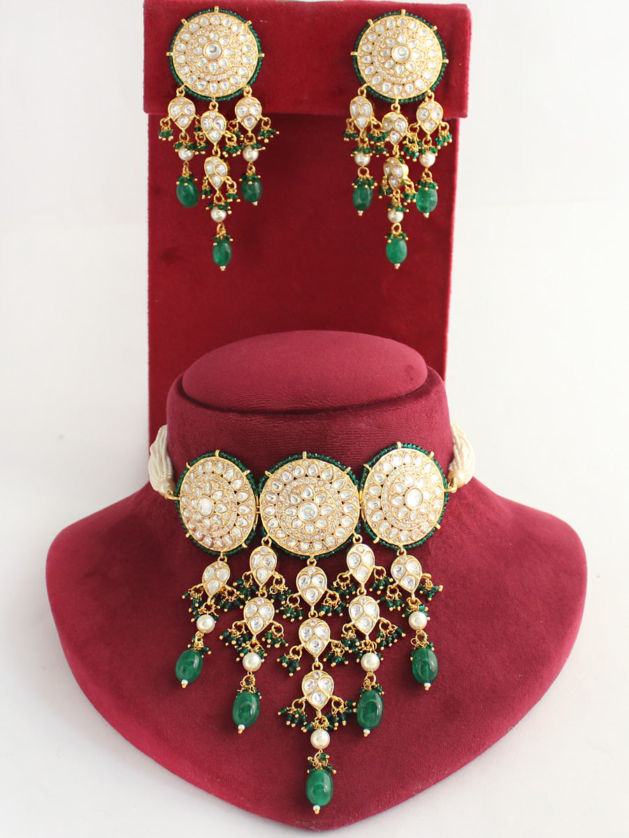 Peshawar Necklace Set-Green