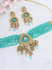 Shriya Necklace Set-Turquoise