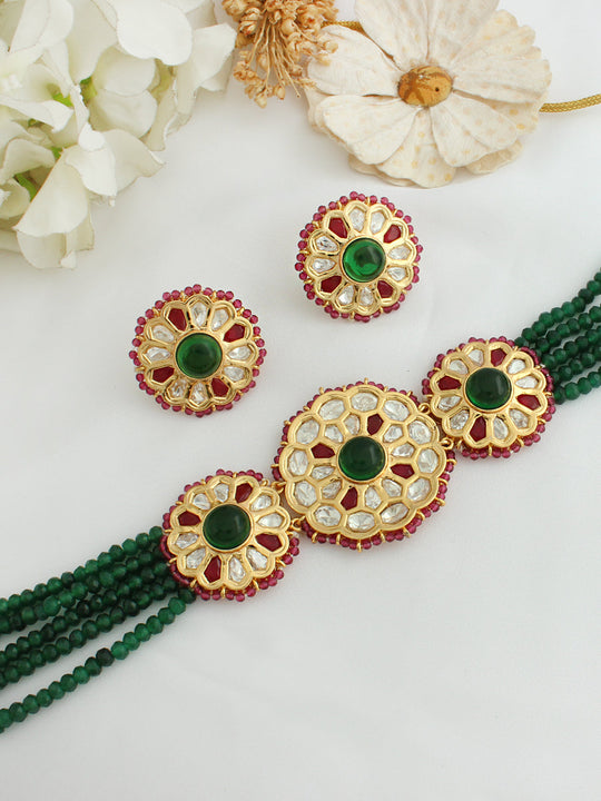 Palak Necklace Set-green