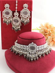 Sanam Necklace Set-Grey