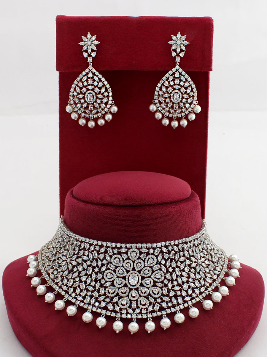 Spain Necklace Set-Silver