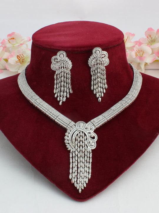 Ashly Necklace Set-Silver