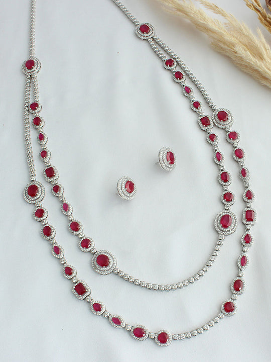 Aria Necklace Set - Ruby Pink