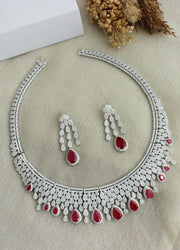 Nysa Necklace Set-Maroon