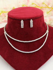 Eshal Necklace Set-Silver