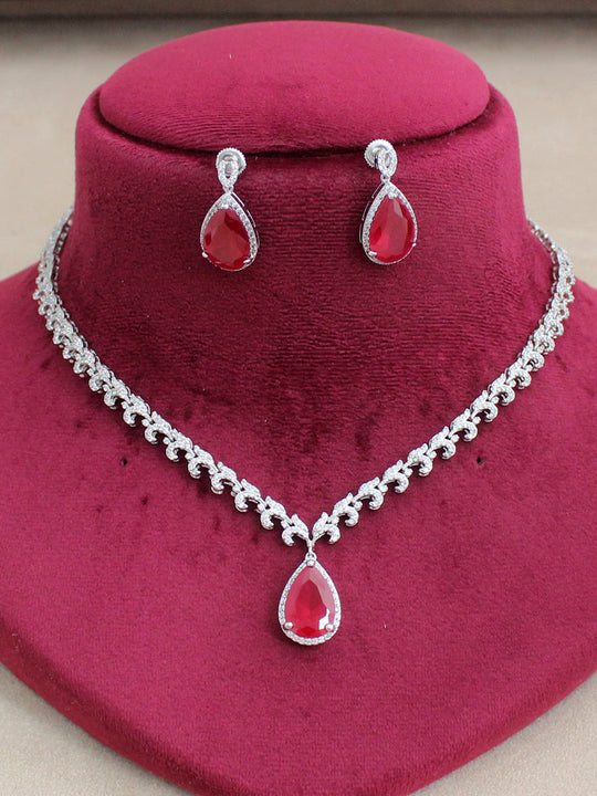 Nia Necklace Set-Maroon