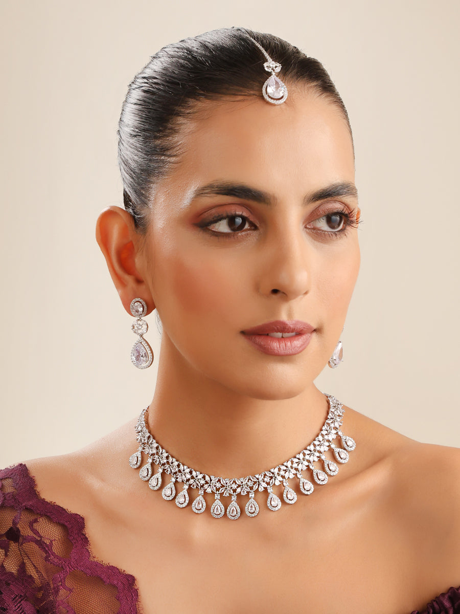 Tanisha Necklace Set-silver