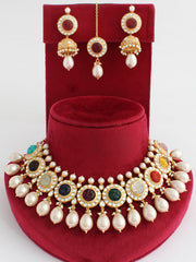 Anshula Necklace Set-Multicolor