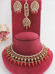 Priyanshi Necklace Set-Red