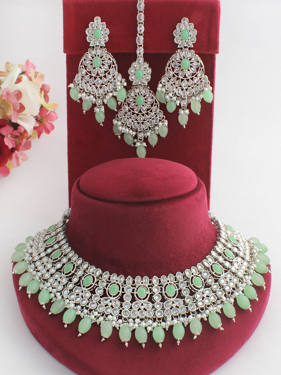 Zabeen Necklace Set-Mint Green