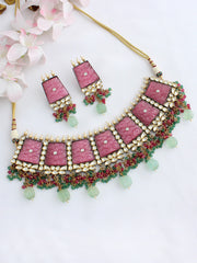 Payal Necklace Set - pink