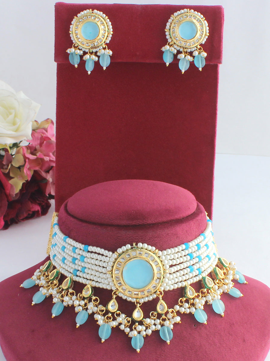 Anjini Necklace Set - turquiose