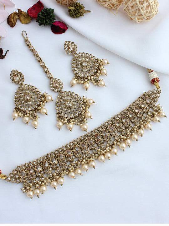 Riyaaz Necklace Set-gold