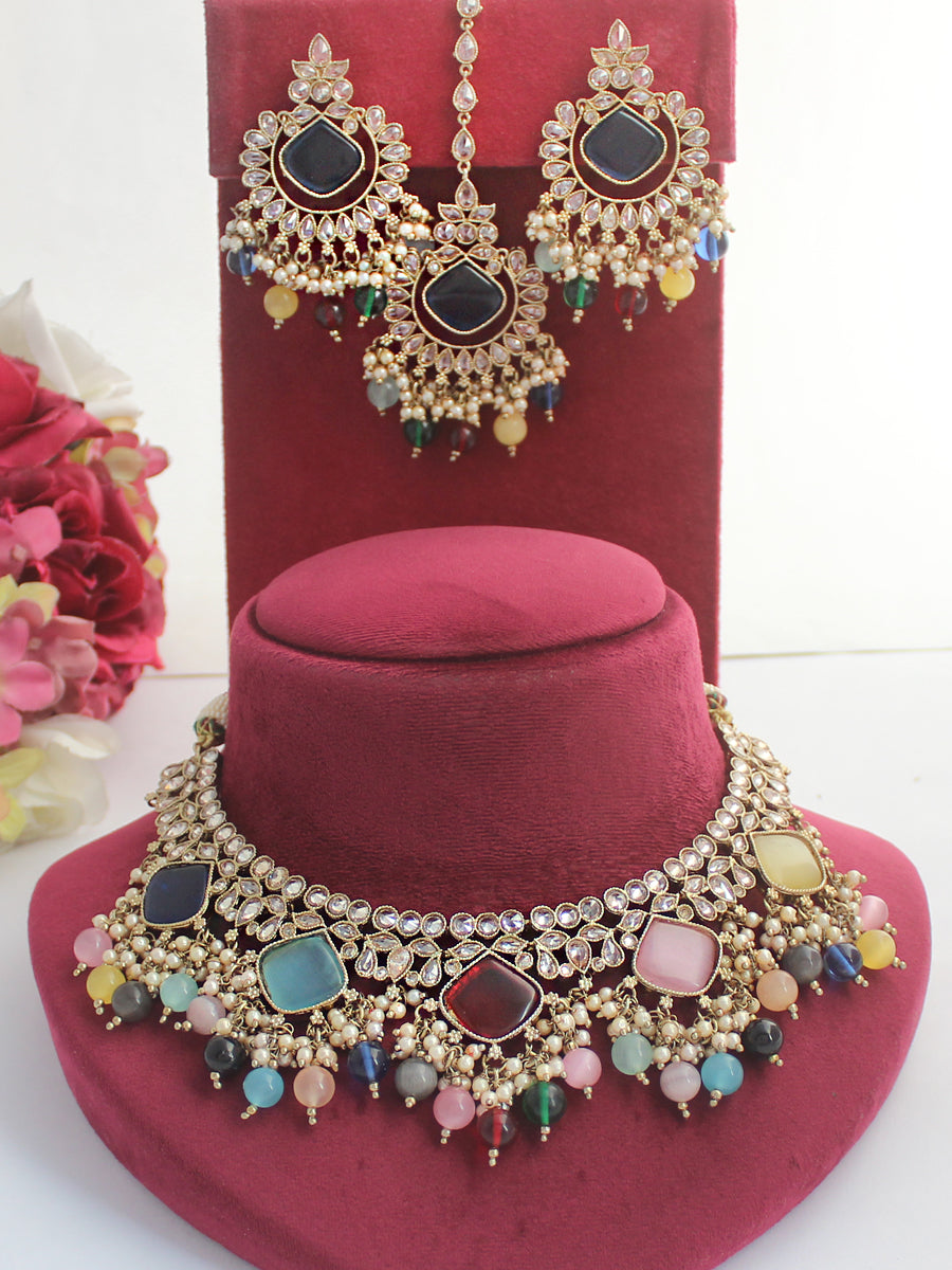 Kamya Necklace Set-Multicolor