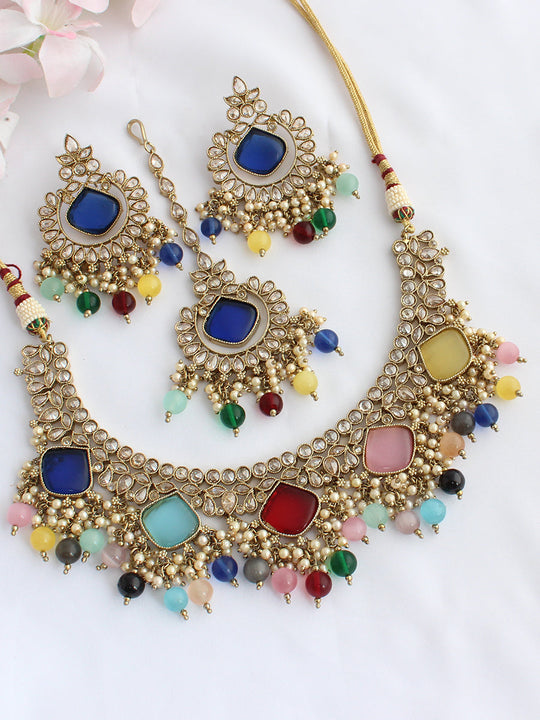 Kamya Necklace Set-Multicolor