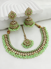 Abhilasha Necklace Set- Mint green