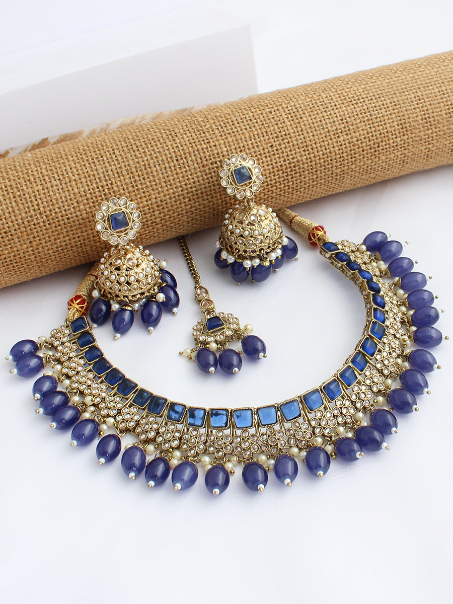 Mehak Necklace Set - Blue