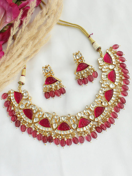 Sudipta Necklace Set - Hot Pink