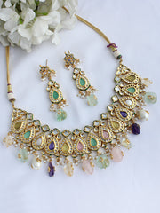 Drishti Bib Necklace Set-Multicolor