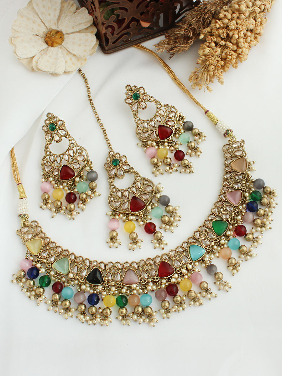 Anamika Necklace Set-Multicolor