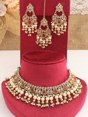 Anamika Necklace Set-Golden