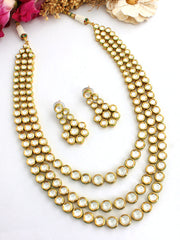 Gulnaaz Layered Necklace Set-White