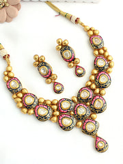 Falguni Meenakari Necklace Set-Multicolor