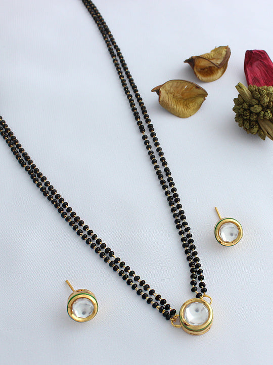 Pia Mangalsutra Necklace Set - black