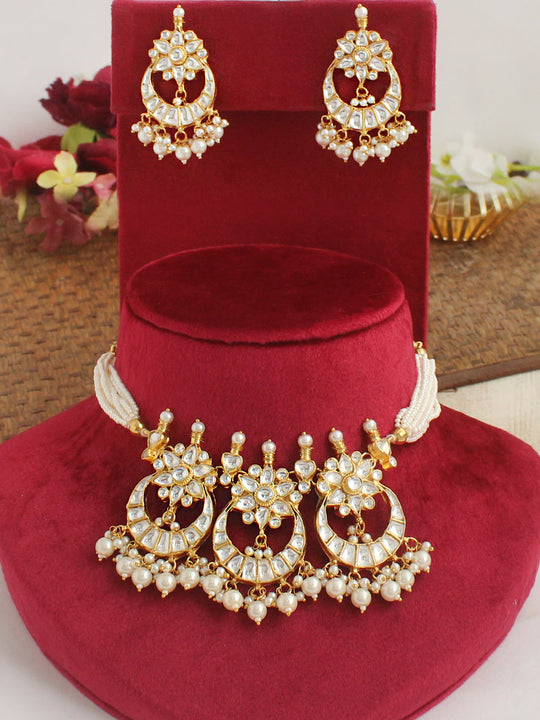 Kesar Necklace Set-white