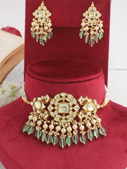 Raavi Necklace Set-Mint Green