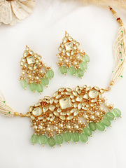 Raavi Necklace Set-Mint Green