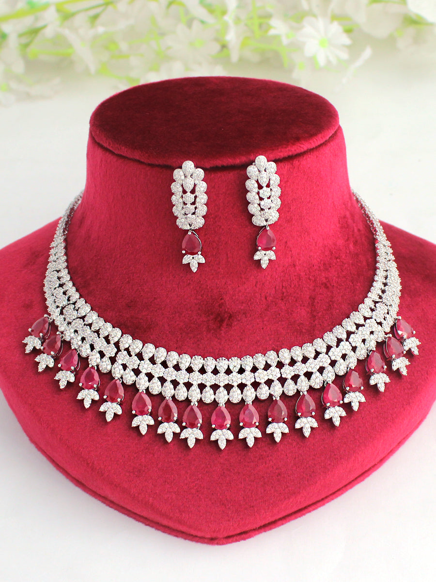 Chicago Necklace Set-Maroon