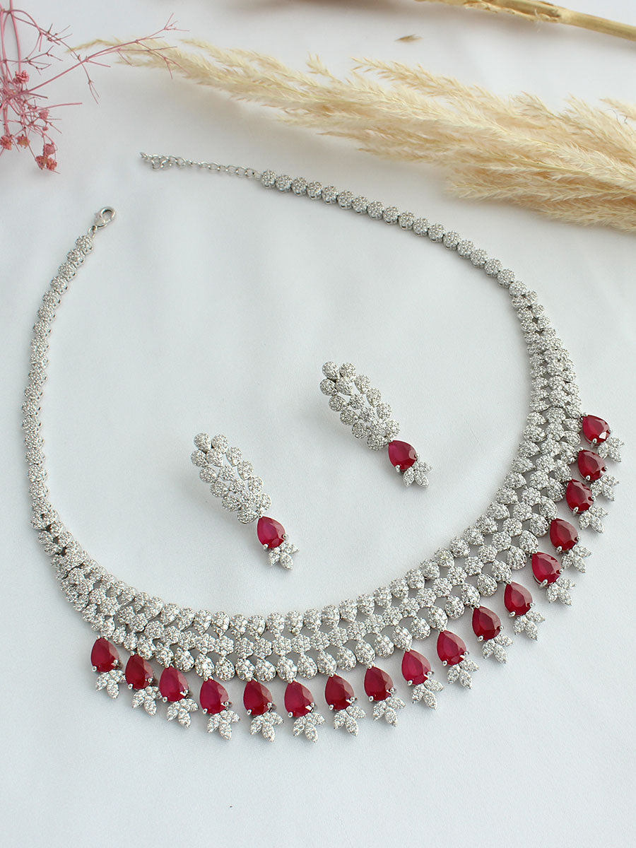 Chicago Necklace Set - Maroon