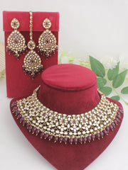 Sumona Necklace Set-Purple