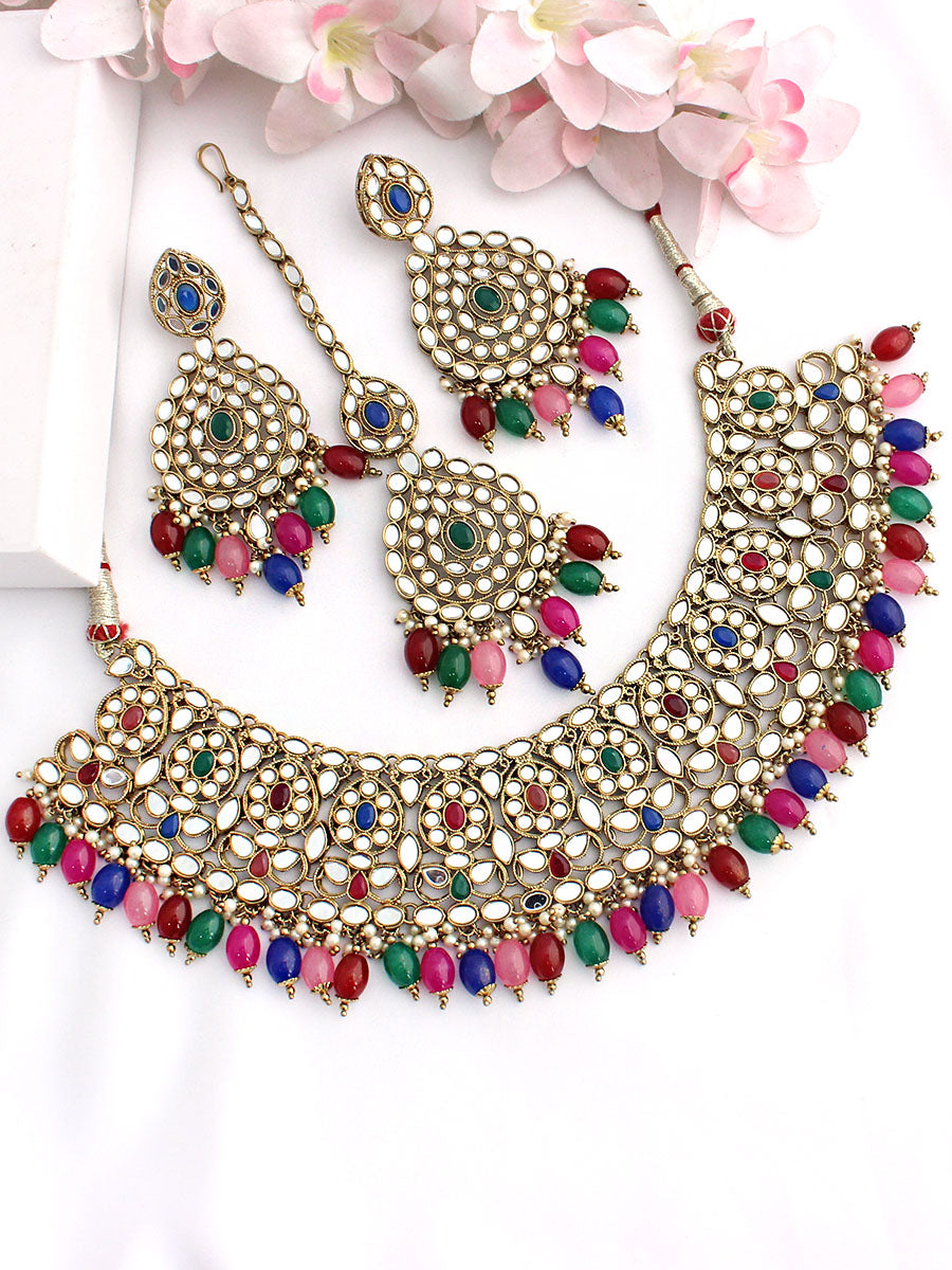 Sumona Necklace Set-Multicolor