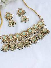 Malti Necklace Set  - Mint green