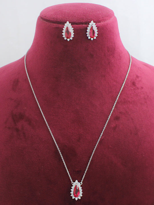 Amanaya Chain Necklace Set-Maroon