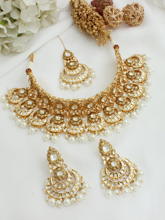 Rajasthan Necklace Set-White