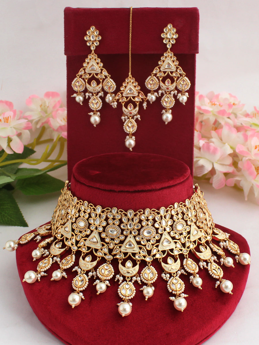 Ludhiana Necklace Set-Ivory