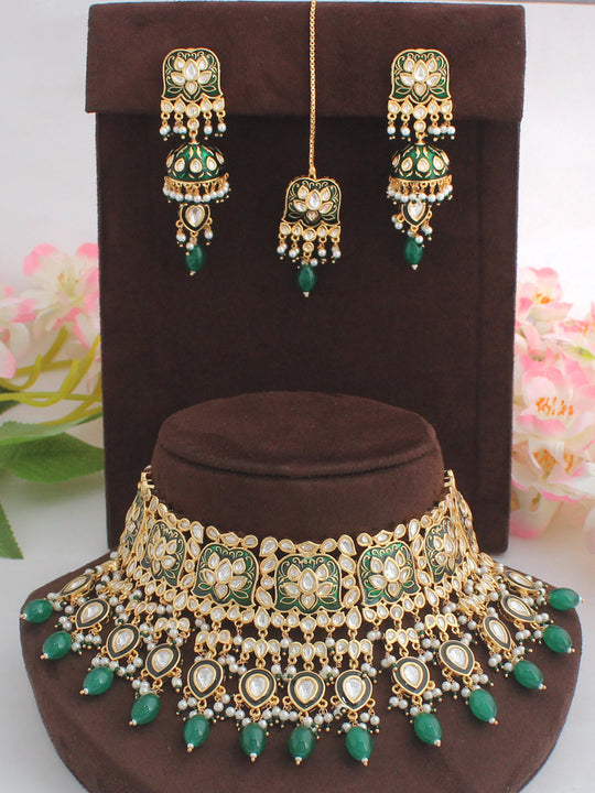 Raipur Necklace Set-Green