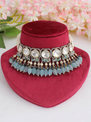 Parineeti Choker Necklace Set-Aqua