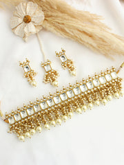 Mishtha Necklace Set-white