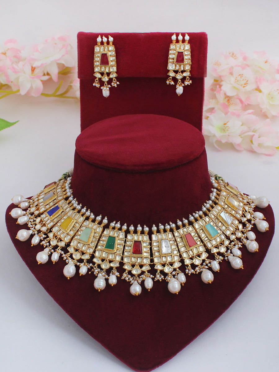 Latika Necklace set-Multicolor