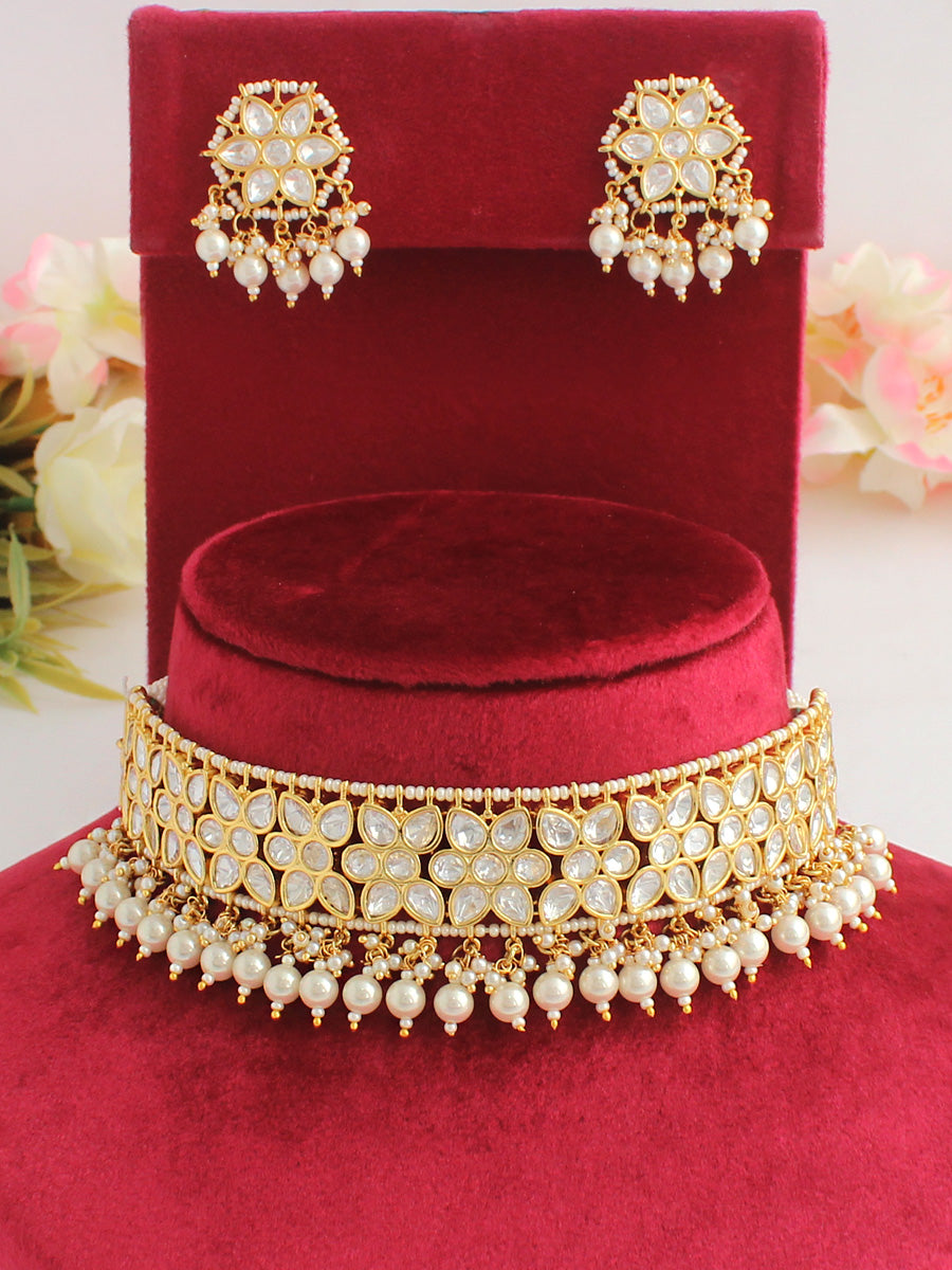 Divya Necklace Set-White